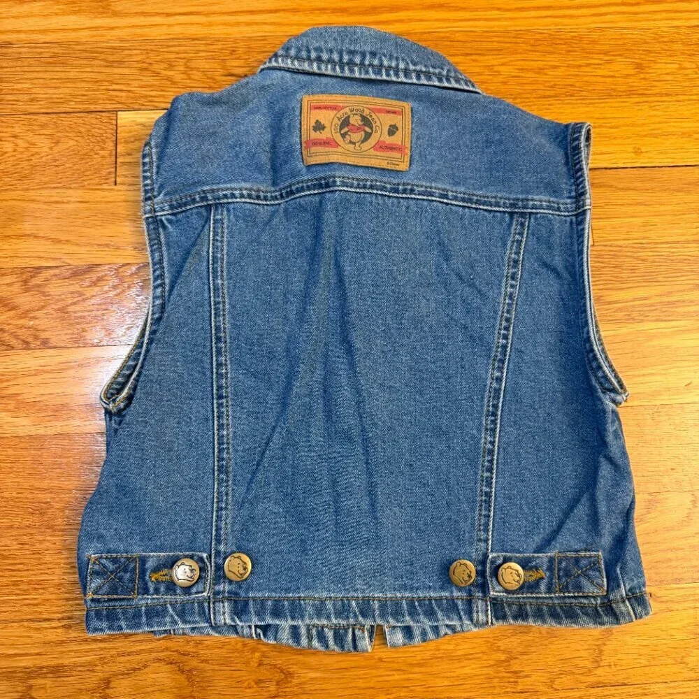 Vintage Disney Winnie the Pooh 100 Acre Collection Embroidered Denim Vest Small